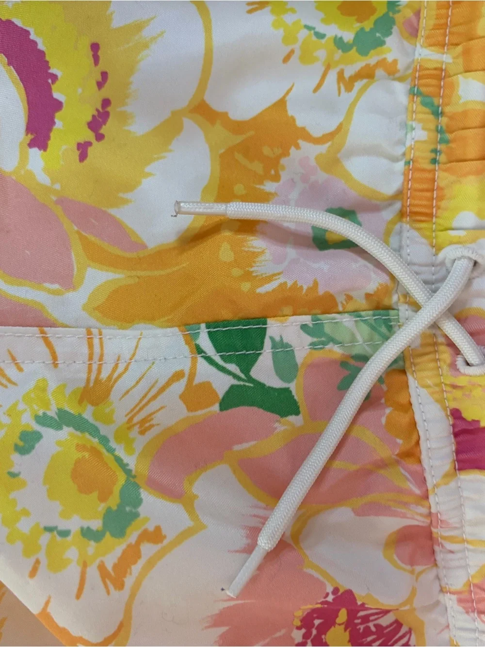 Janie and Jack Pastel Floral Swim Trunks - Yellow, Pink & Green - Size 8